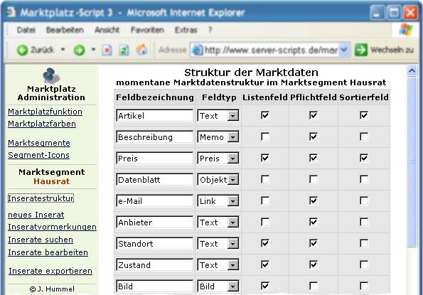 Marktplatz-Administration